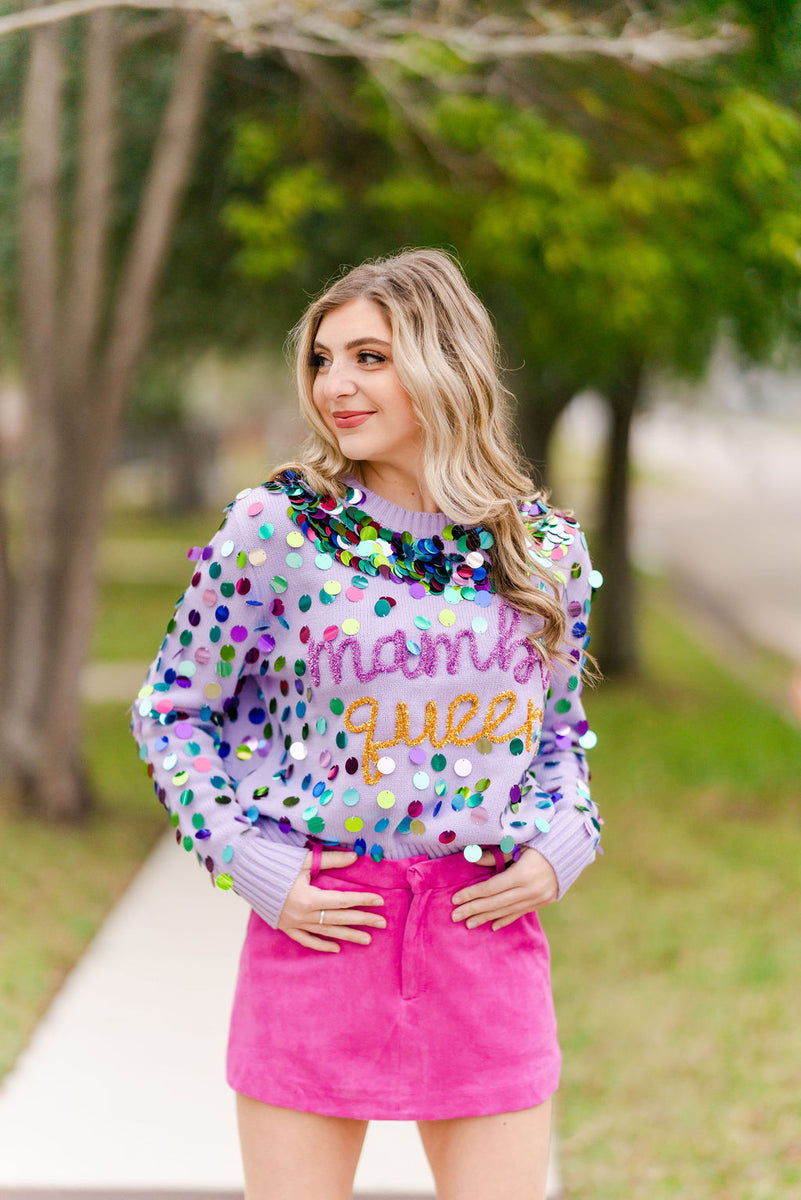 Kids Long Sleeve Saints Glitter Script Sweater – Queen of Sparkles