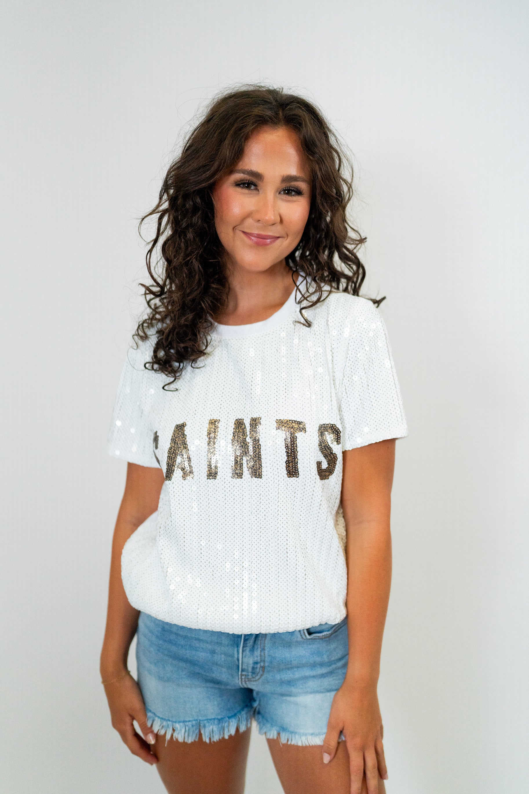 Saints Sequin Shirt — NOLA BRED & FED