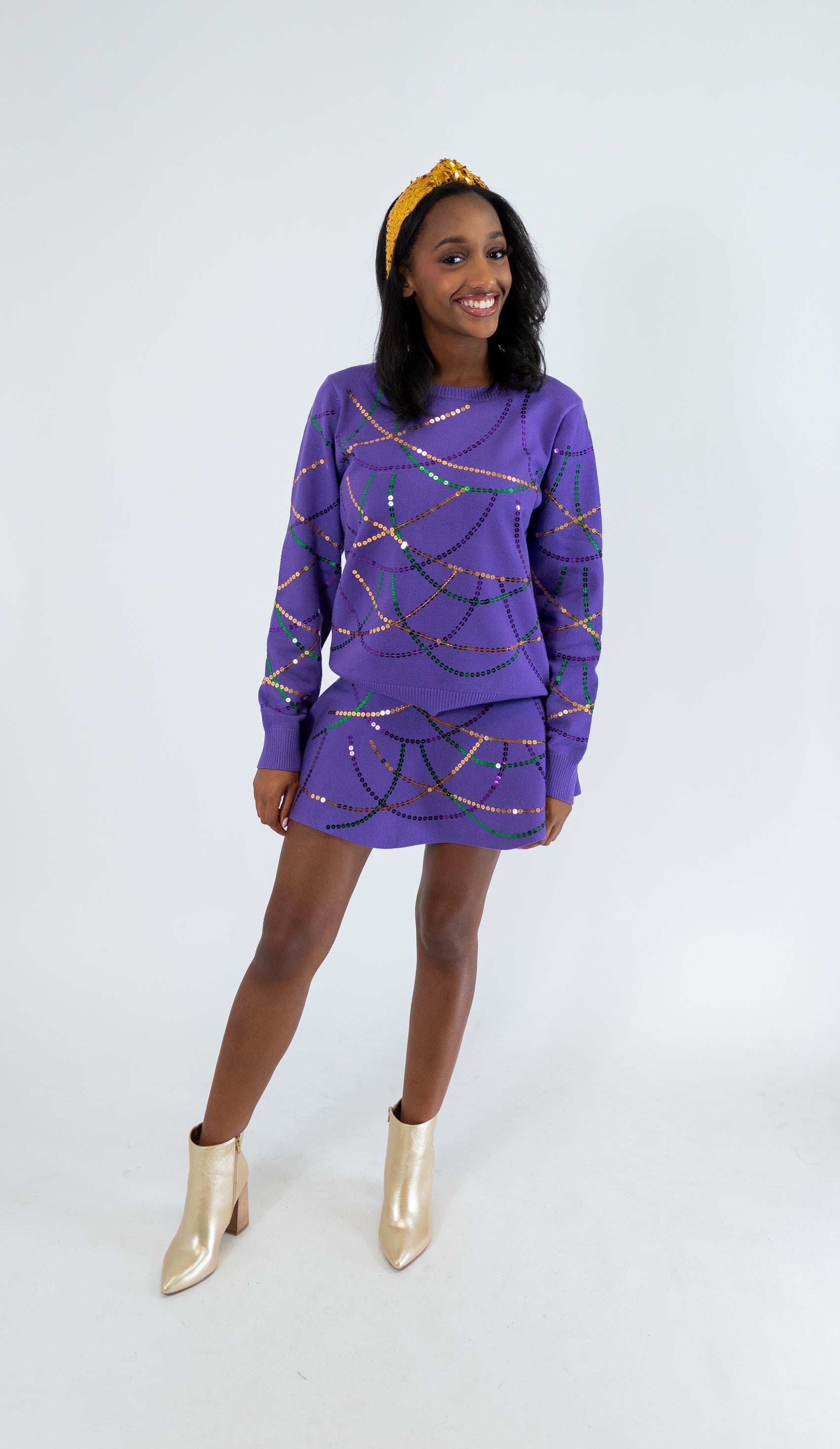 Purple hot sale sequin sweater