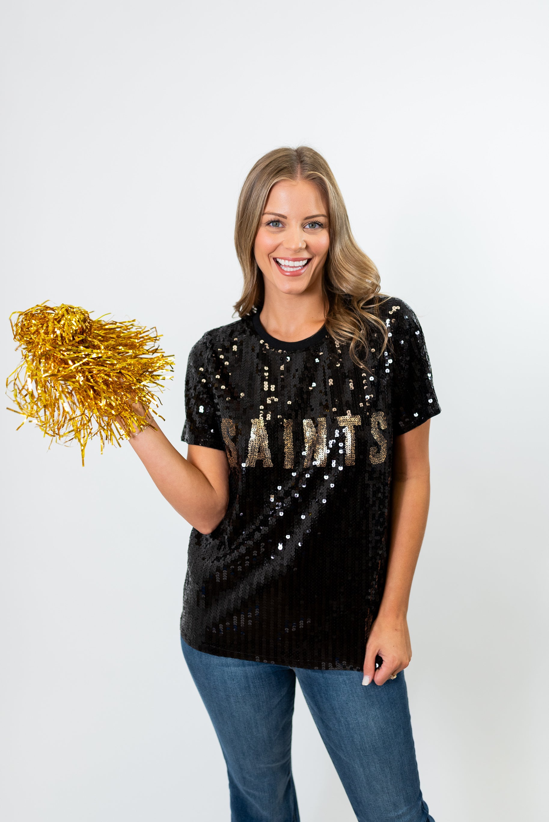 White Saints Sequin Top – Armoire Boutique