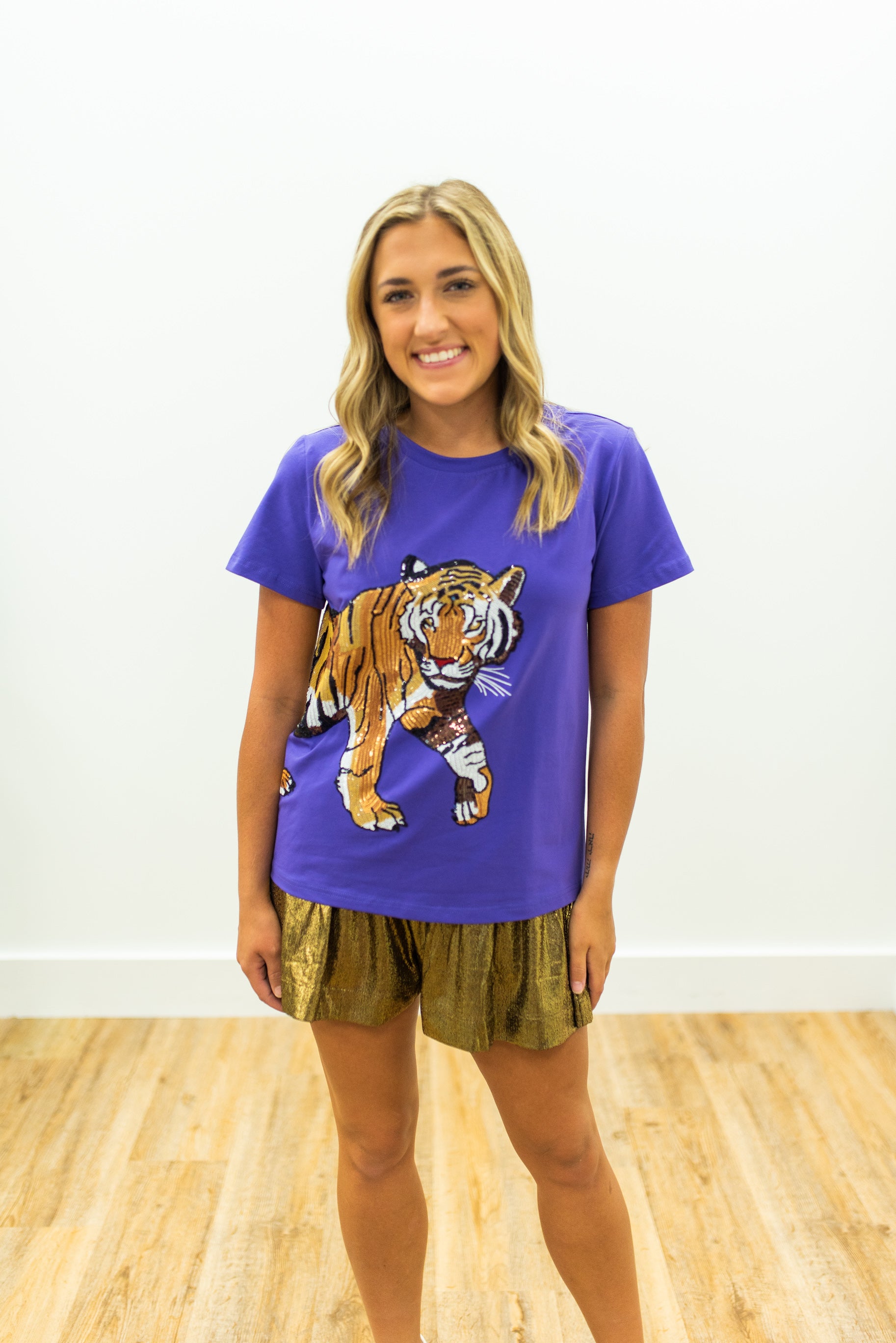 Sparkle Slugger TIGERS Purple Jersey Tee- LSU – Sparkle City Co